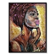 Benjara Rin 30 x 39 Hand Painted African Woman-Resin Coated-Rich Browns-Yellows