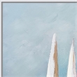 Benjara Hy 39 x 59 Hand Painted Multicolor Floating Boats- Modern- White Frame