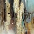 Benjara 47 x 47 Hand Painted Abstract Design- Gold Foil- Black Frame- Blue/Gold