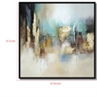 Benjara 47 x 47 Hand Painted Abstract Design- Gold Foil- Black Frame- Blue/Gold