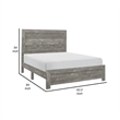 Benjara Adia Modern Queen Bed- Panel Headboard & Footboard- Textured Gray Veneer