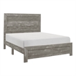 Benjara Adia Modern Queen Bed- Panel Headboard & Footboard- Textured Gray Veneer
