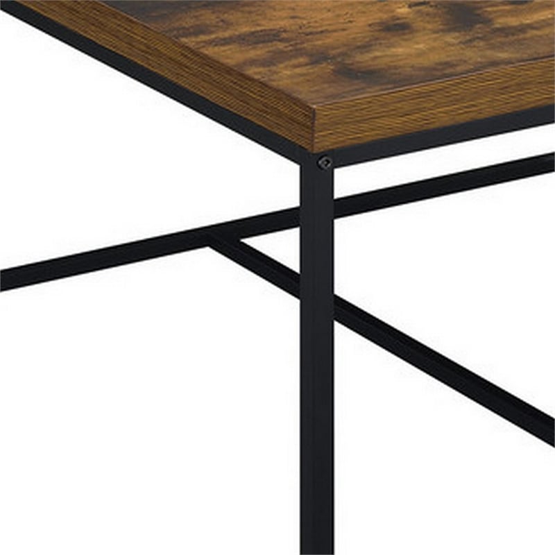 Benjara All 5 Piece Coffee Table Set- Oak Brown Top with 4 Nesting Storage Bins