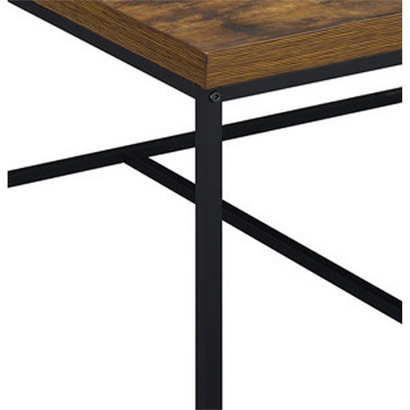 Benjara All 5 Piece Coffee Table Set- Oak Brown Top with 4 Nesting Storage Bins