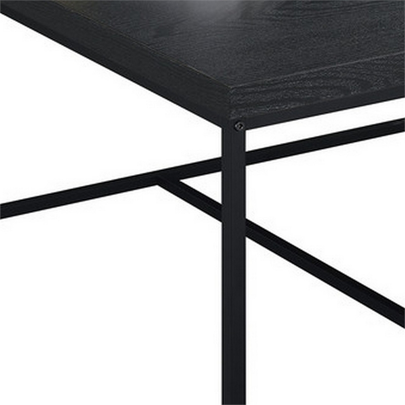 Benjara All 5 Piece Coffee Table Set- Oak Black Top with 4 Nesting Storage Bins