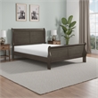 Benjara Gage Traditional California King Sleigh Bed- Wood Frame- Stained Gray