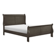 Benjara Gage Traditional California King Sleigh Bed- Wood Frame- Stained Gray