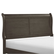 Benjara Gage Traditional California King Sleigh Bed- Wood Frame- Stained Gray