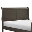Benjara Gage Traditional Full Size Sleigh Bed- Wood Frame- Smooth Dark Gray