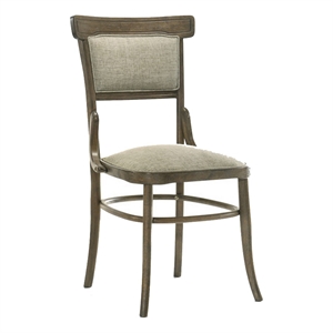 Benjara 19&quot Wood Dining Chair- Padded Back with Inward Curving Top- Brown