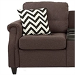 Benjara Noa Modern 2 Piece Sofa Loveseat Set- 4 Pillows- USB Ports- Dark Brown