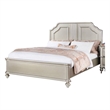 Benjara Opp Platform California King Bed with Panel Headboard- Champagne Silver