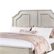 Benjara Opp Platform California King Bed with Panel Headboard- Champagne Silver