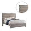Benjara Posy Platform King Size Bed with Split Headboard- Distressed Gray Wood