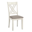 Benjara 7 Piece Dining Set- Dry Brushed Weathered Wood Surface- Gray Upholstery