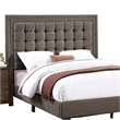 Benjara Zofi Modern Queen Size Bed-Deep Square Tufted Upholstery-Taupe Polyester