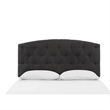 Benjara Dane Full Size Bed-Fully Upholstered-Tufted Curved Headboard-Dark Gray