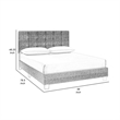 Benjara Dane Full Size Bed-Fully Upholstered-Tufted Curved Headboard-Dark Gray