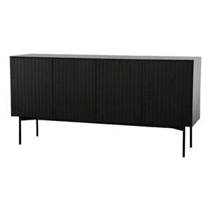 Benjara Cid Heli 63&quot Sideboard Buffet Cabinet- 4 Slatted Doors- Metal Legs