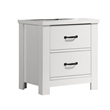 Benjara Jermy 3 Piece Bedroom Drawer Set- Black Handles- Classic White Finish