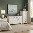 Benjara Jermy 3 Piece Bedroom Drawer Set- Black Handles- Classic White Finish