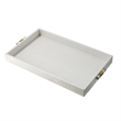 Benjara Snakeskin Texture Decorative Trays- White MDF (Set of 2)