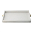 Benjara Snakeskin Texture Decorative Trays- White MDF (Set of 2)