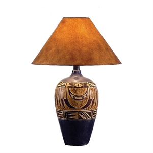 Benjara Iva 29&quot Table Lamp- Hydrocal- Curved Round Base- Rich Espresso Brown