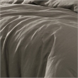 Benjara Edge 4 Piece King Size Duvet Comforter Set- Washed Linen- Charcoal Gray