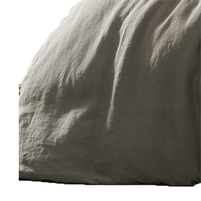 Benjara Edge 4 Piece King Size Duvet Comforter Set- Washed Linen- Charcoal Gray