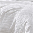 Benjara Uvi 3 Piece King Comforter Set- Cotton- Natural Crinkled Texture- White