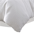 Benjara Uvi 3 Piece King Comforter Set- Cotton- Natural Crinkled Texture- White