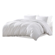 Benjara Uvi 3 Piece King Comforter Set- Cotton- Natural Crinkled Texture- White