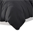 Benjara Uvi 3 Piece Queen Comforter Set- Cotton- Natural Crinkled Texture- Black