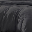 Benjara Uvi 3 Piece Queen Comforter Set- Cotton- Natural Crinkled Texture- Black