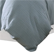 Benjara Uvi 3 Piece Queen Comforter Set- Cotton- Natural Crinkled Texture- Blue