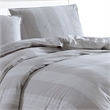 Benjara Kia 2 Piece Twin Comforter Set- Yarn Dyed Cotton- Beige Vertical Stripes