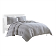Benjara Kia 2 Piece Twin Comforter Set- Yarn Dyed Cotton- Beige Vertical Stripes