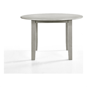 Benjara Pane 47&quot Rounded Wood Dining Table- Smooth Gray Finish- Tall Block Legs