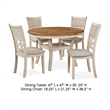 Benjara Beas 5 Piece Dining Table & Chair Set- Brown- Beige Wood- Fabric Seating