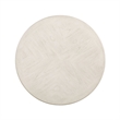 Benjara Aine 5 Piece Round Dining Table and Chair Set- White Wood- Fabric Seat