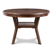 Benjara Aine 5 PC Round Dining Table- Chair Set- Cherry Brown Wood- Fabric Seat