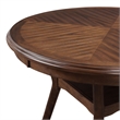 Benjara Aine 5 PC Round Dining Table- Chair Set- Cherry Brown Wood- Fabric Seat
