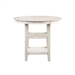 Benjara Aine 5 PC Round Counter Dining Table- Chair Set- White Wood- Fabric Seat