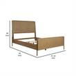 Benjara Sea Wood King Size Bed with Woven Cane Design-Open Panel-4 Slats-Brown