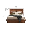 Benjara Zeko Queen Size Platform Plinth Bed with Natural Edge- Walnut Brown Wood