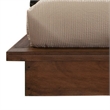 Benjara Zeko Queen Size Platform Plinth Bed with Natural Edge- Walnut Brown Wood