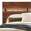 Benjara Zeko King Size Platform Plinth Bed with Natural Edge- Walnut Brown Wood
