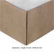 Benjara Kuma King Bed Skirt-Spilt Corners-Burlap Drop-Polyester Platform-Brown
