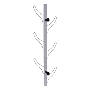 Benjara 34&quot Wall Mounted Coat and Hat Rack with 8 Hooks- Silver Metal Frame